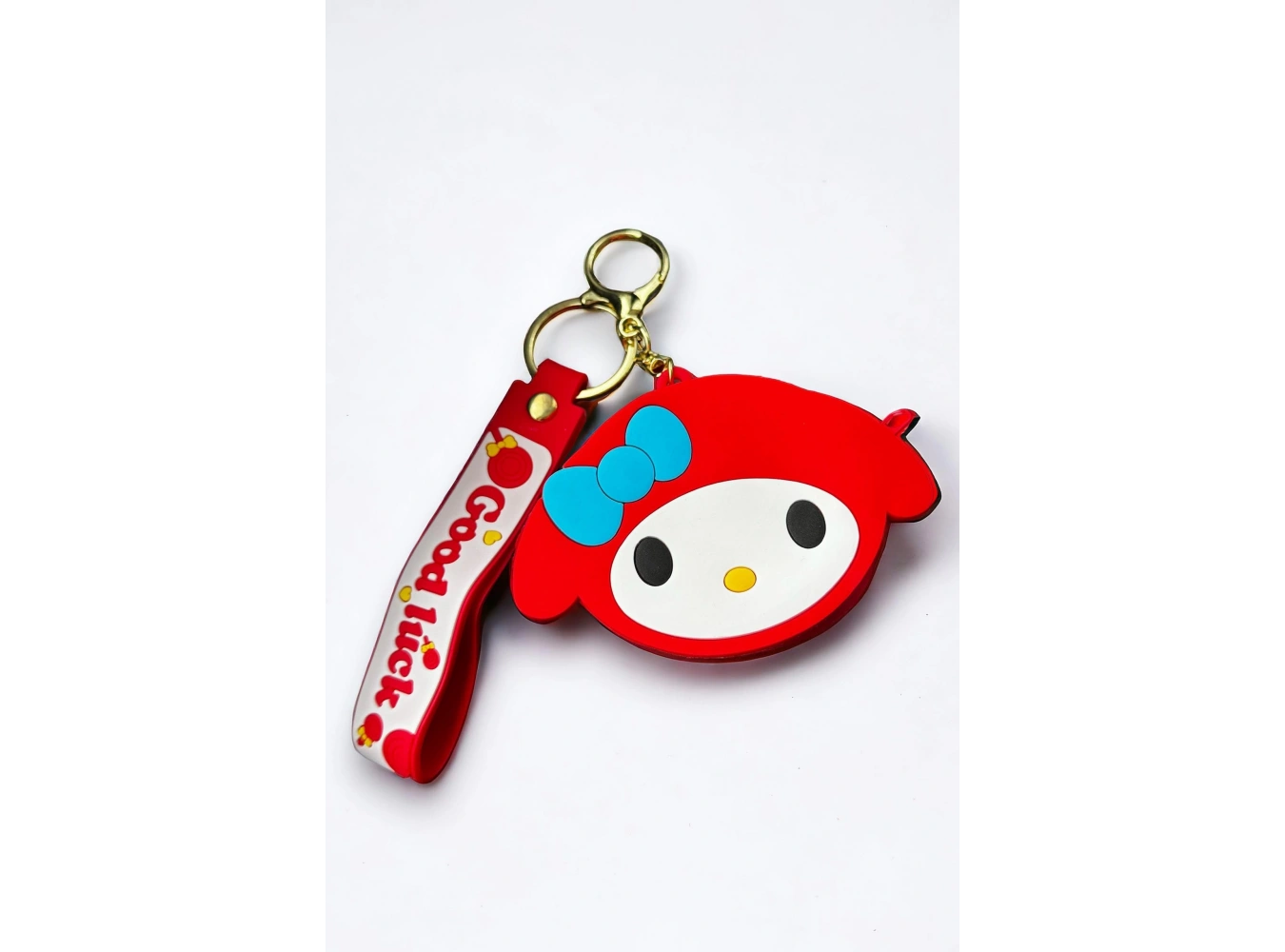 Kırmızı Renk Kedi Figürlü Anahtarlık/Cüzdan