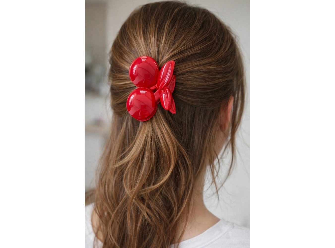 Kırmızı Renk Kiraz Figürlü Mandal Toka