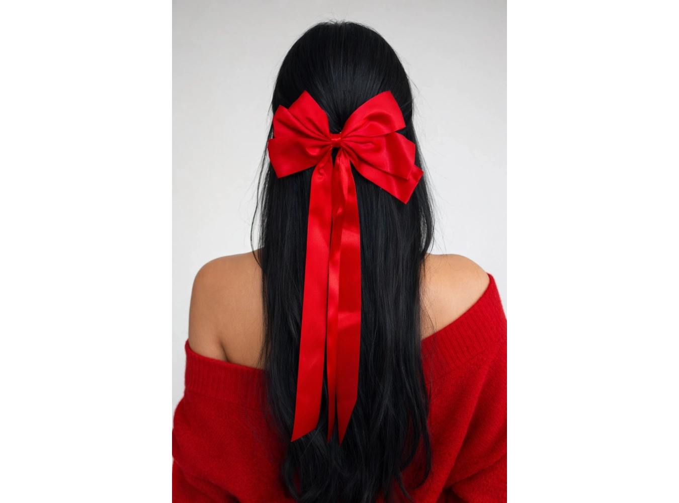 Kırmızı Renk Kurdele Detaylı Pens Toka