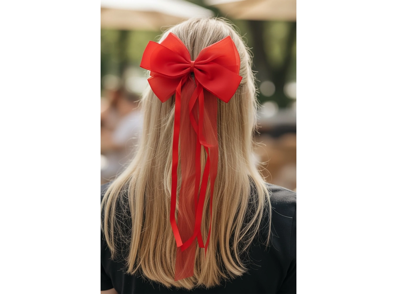 Kırmızı Renk Kurdele Detaylı Pens Toka