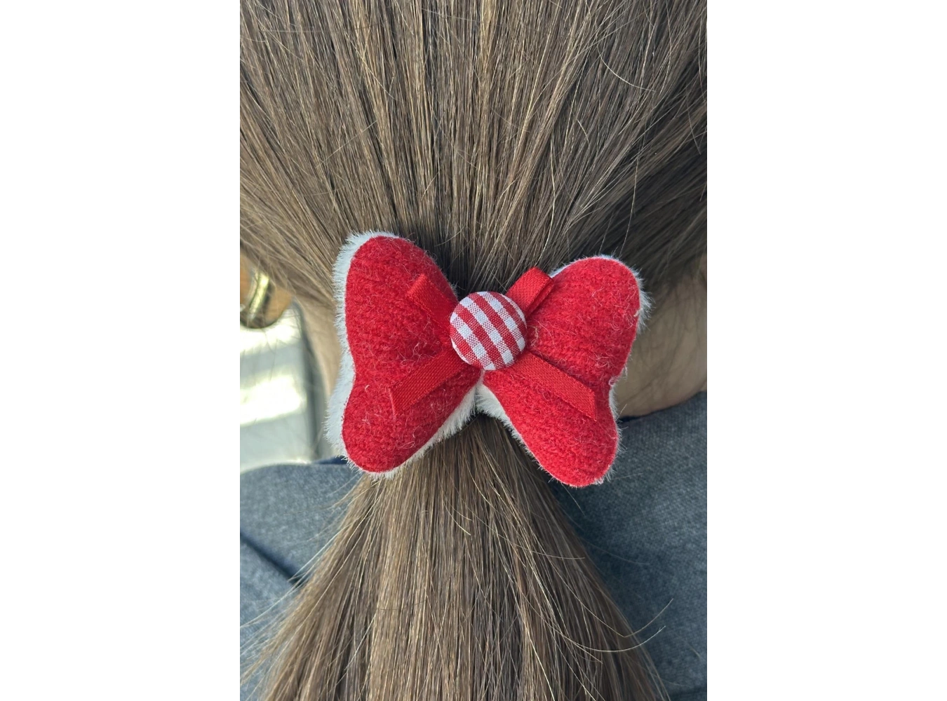 Kırmızı Renk Kurdele Figürlü Lastik Toka