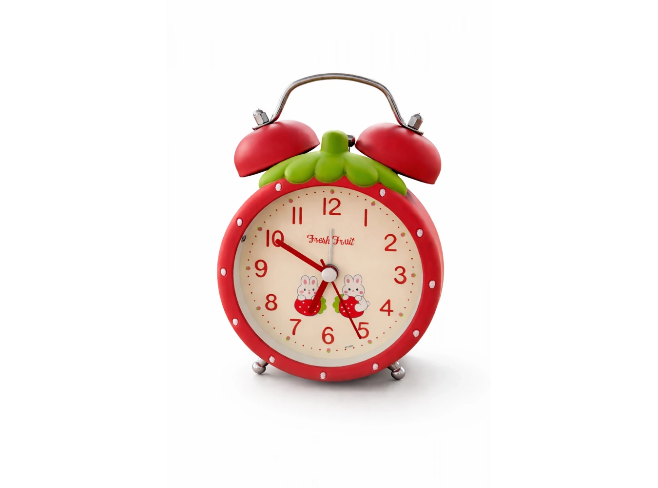 Kırmızı Renk Mini Dekoratif Işıklı Alarmlı Yuvarlak Masa Saati