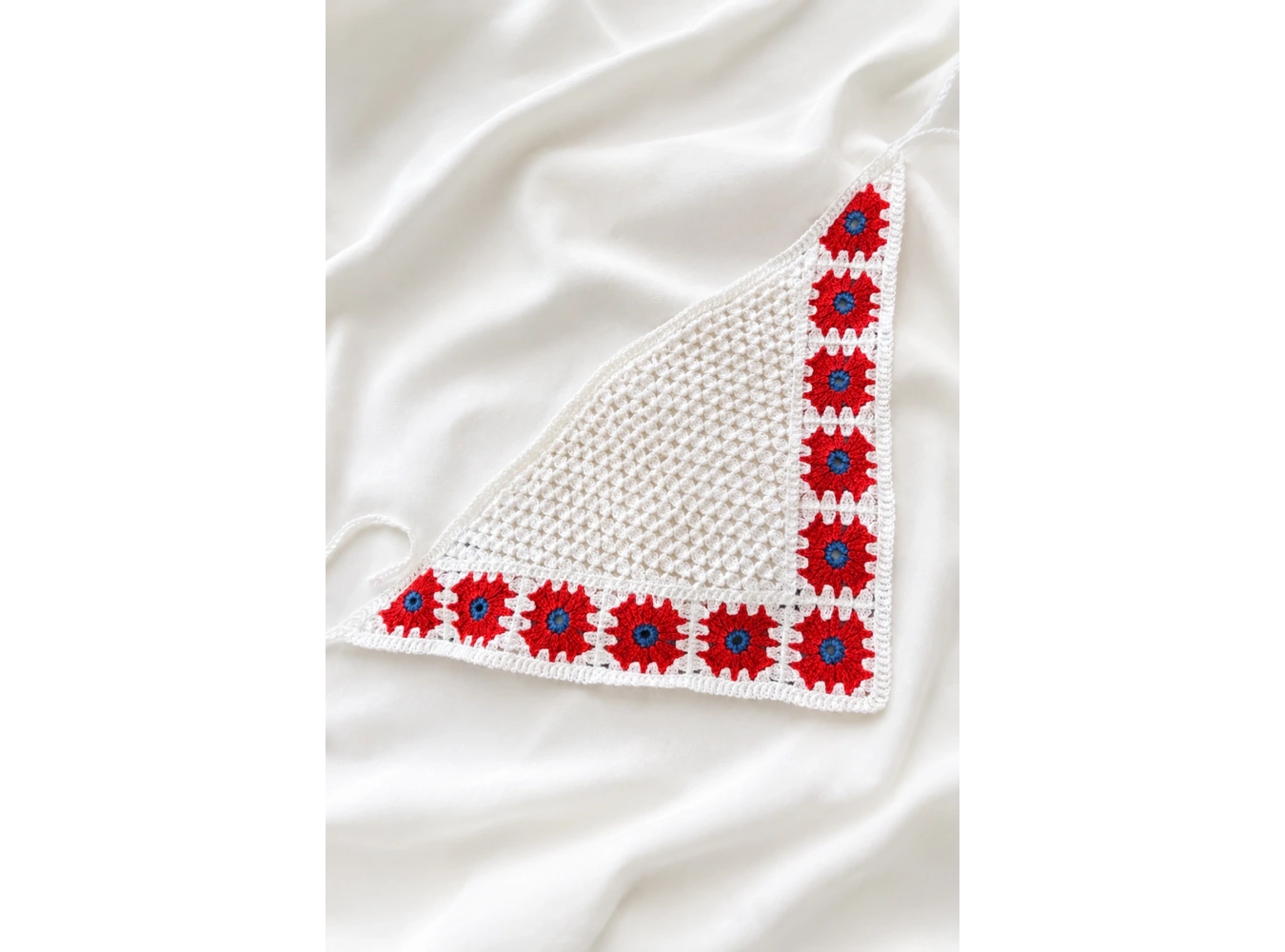 Kırmızı  Renk Örgü Saç Bandana/Fular
