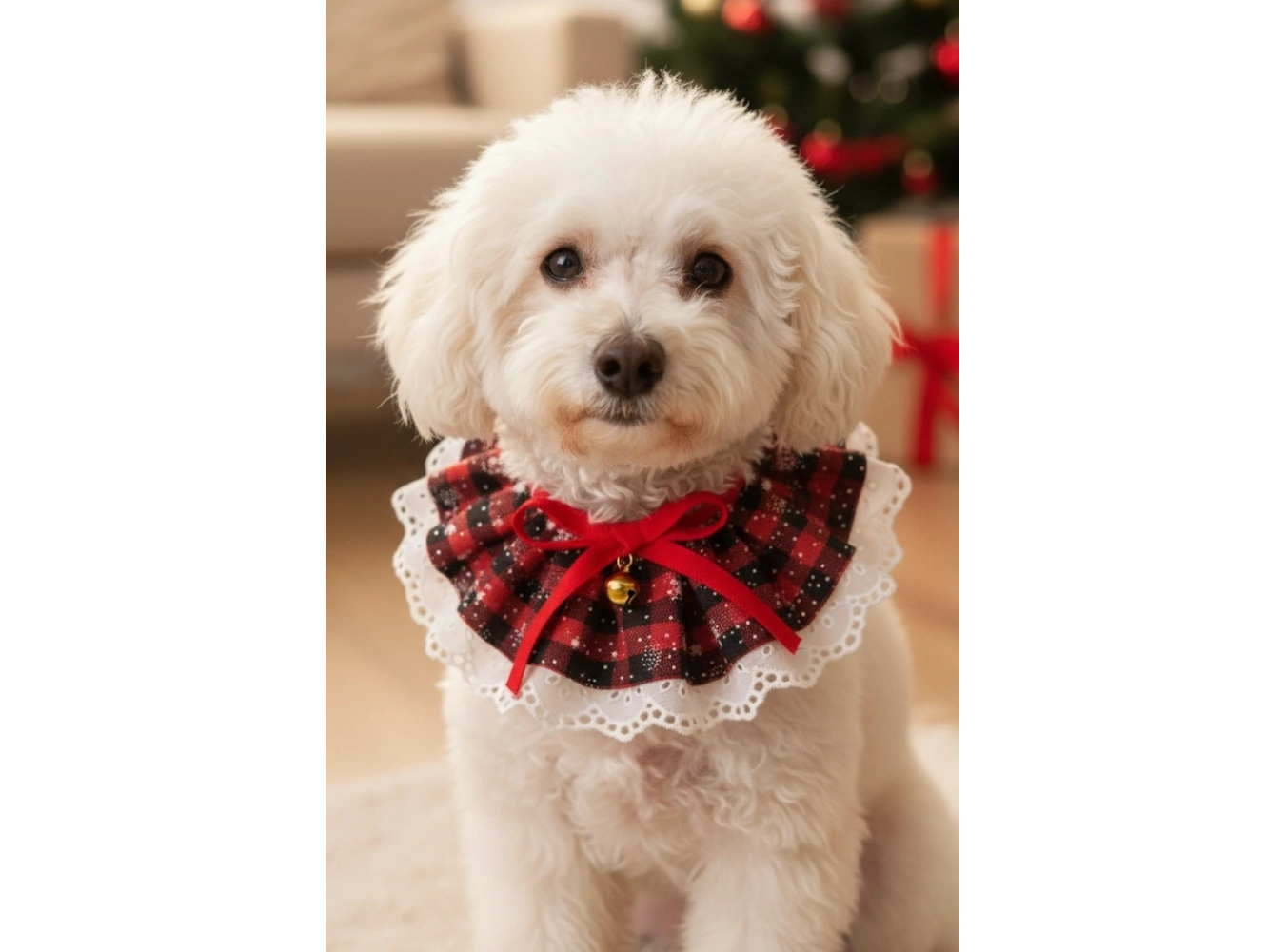 Kırmızı Renk Potikare Ayarlanabilir Desenli Zilli Kedi/ Köpek Tasması