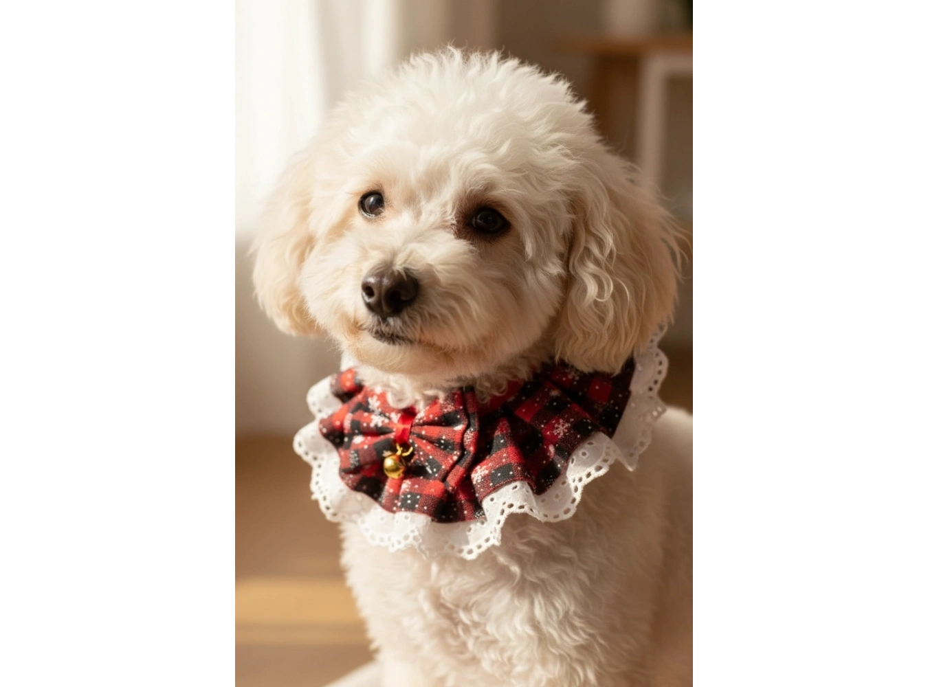 Kırmızı Renk Potikare Ayarlanabilir Desenli Zilli Kedi/ Köpek Tasması