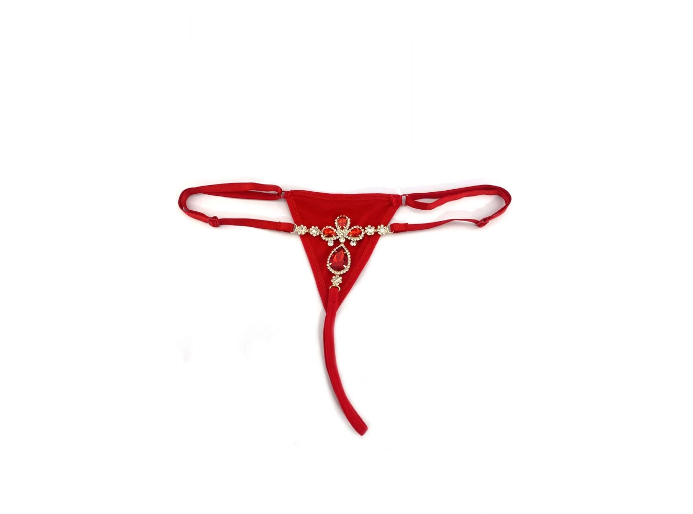 Kırmızı Renk Taş Detaylı Tanga