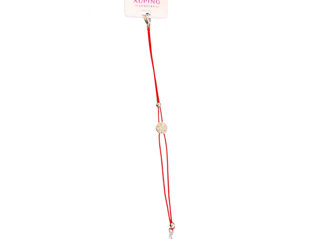 Kırmızı Renk Taşlı İp Detaylı Xuping VİP Bileklik