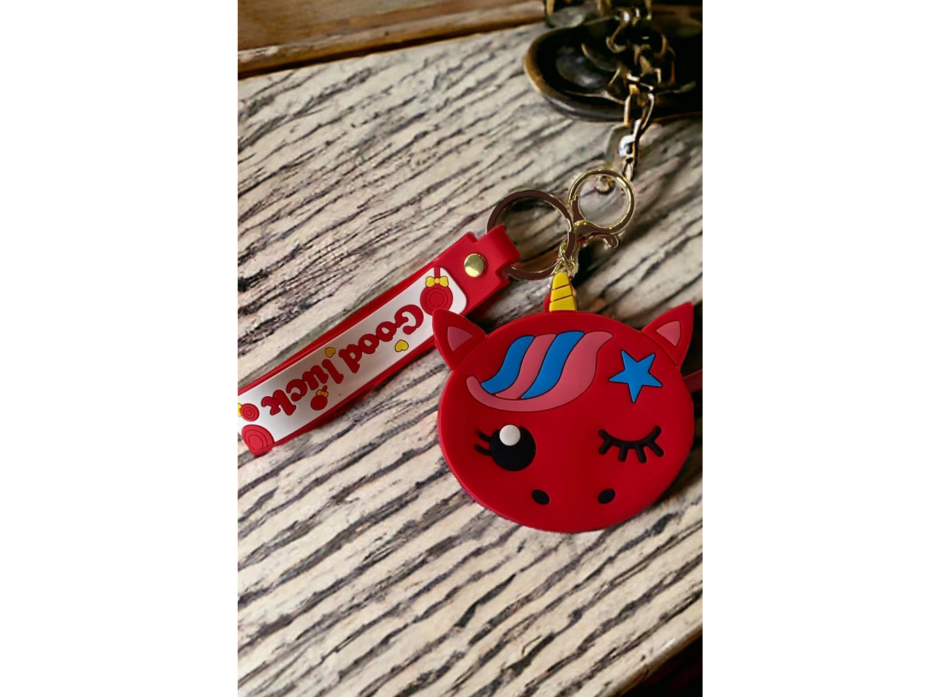 Kırmızı Renk Unicorn Figürlü Cüzdan/ Anahtarlık