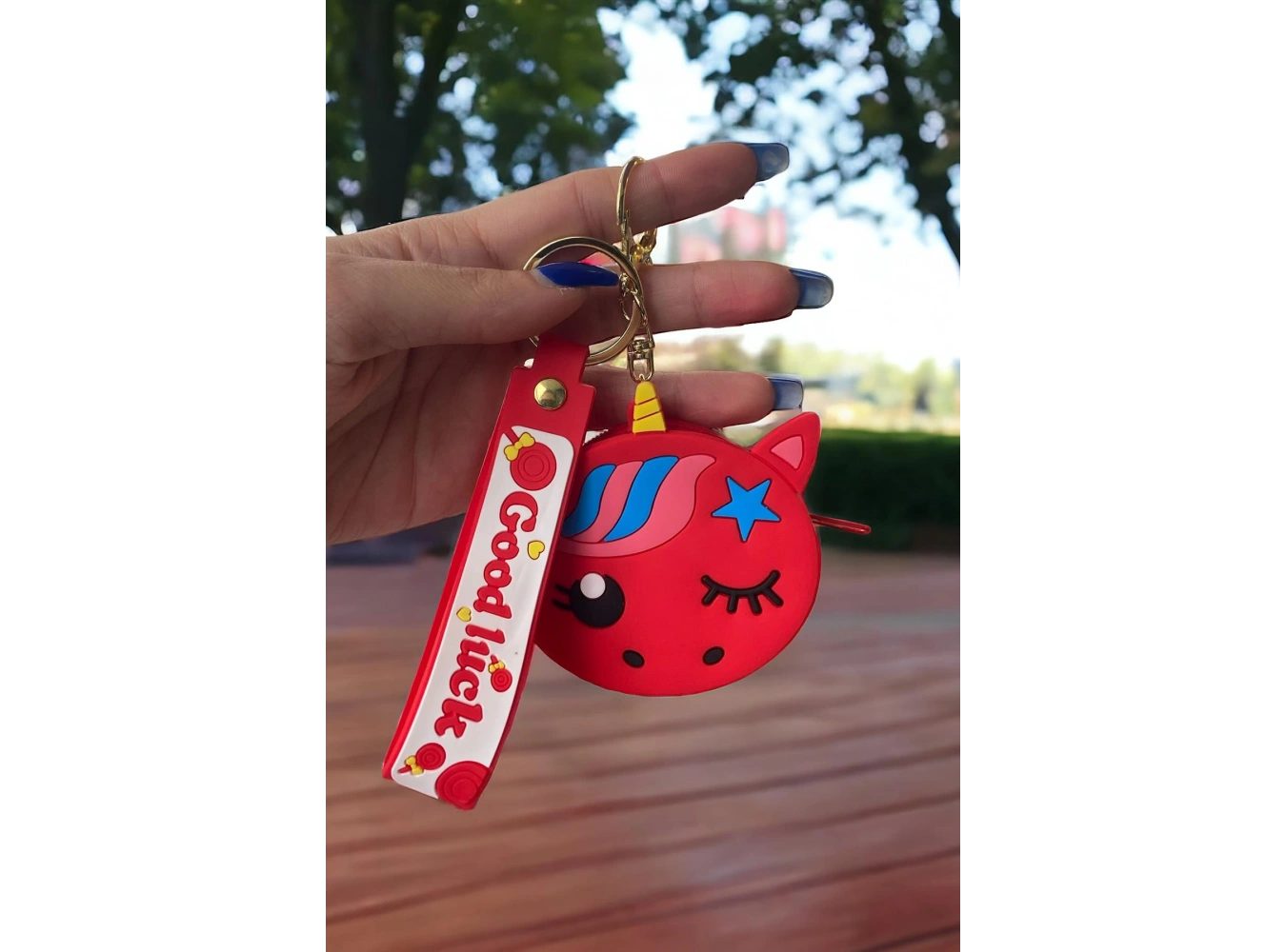 Kırmızı Renk Unicorn Figürlü Cüzdan/ Anahtarlık