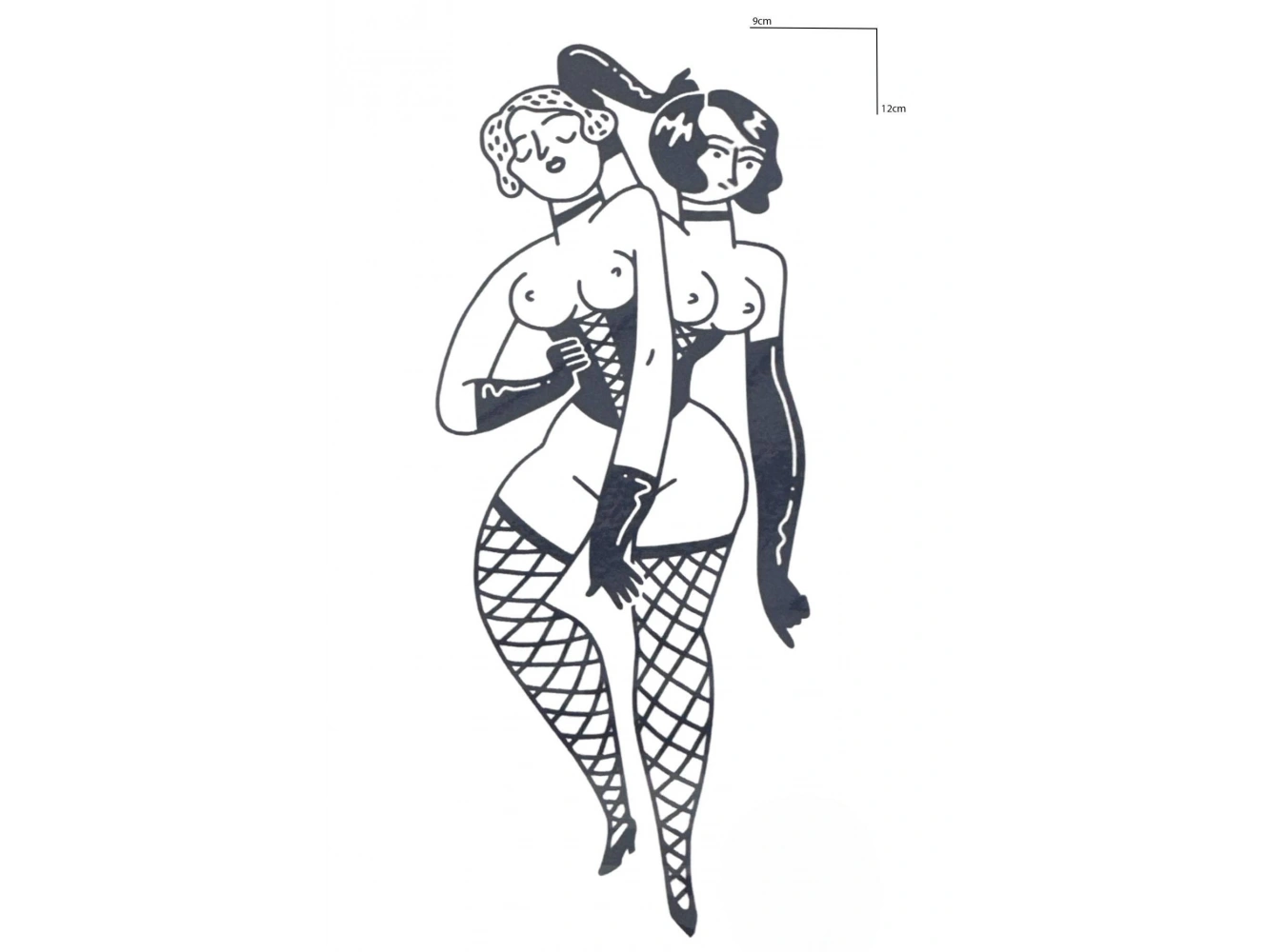 Kız Figürlü 12 Saat Sonra Kararan Geçici Mini Dövme Tattoo