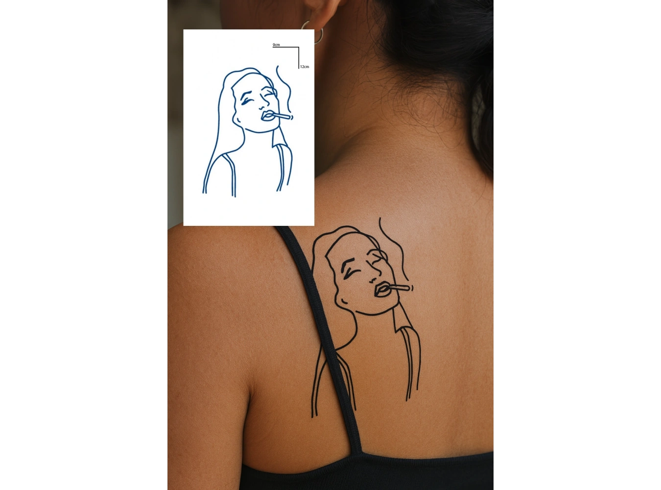 Kız Figürlü 12 Saat Sonra Kararan Geçici Mini Dövme Tattoo