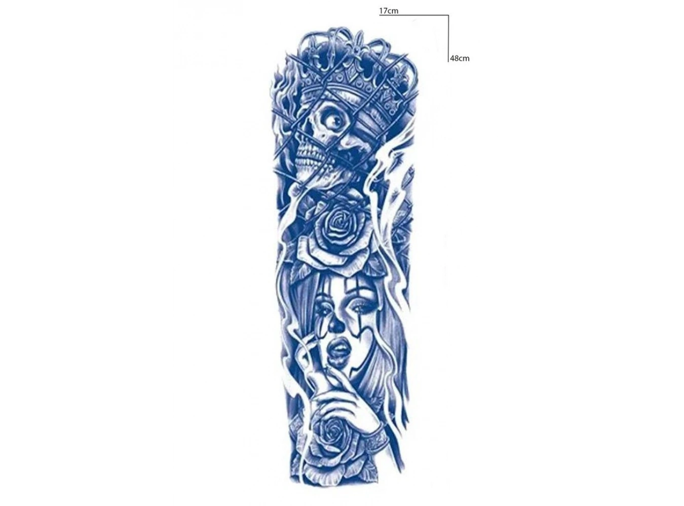 Kız Kurukafa Kol Sonradan Kararan Yarı Kalıcı Geçici Dövme Tattoo