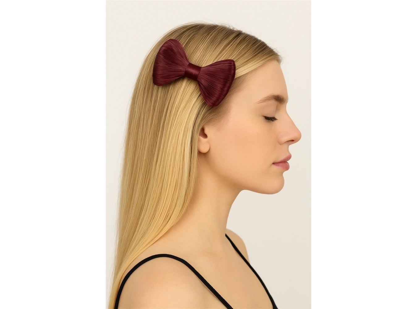 Kızıl Renk Saçlı Kurdele Figürlü Pens Toka