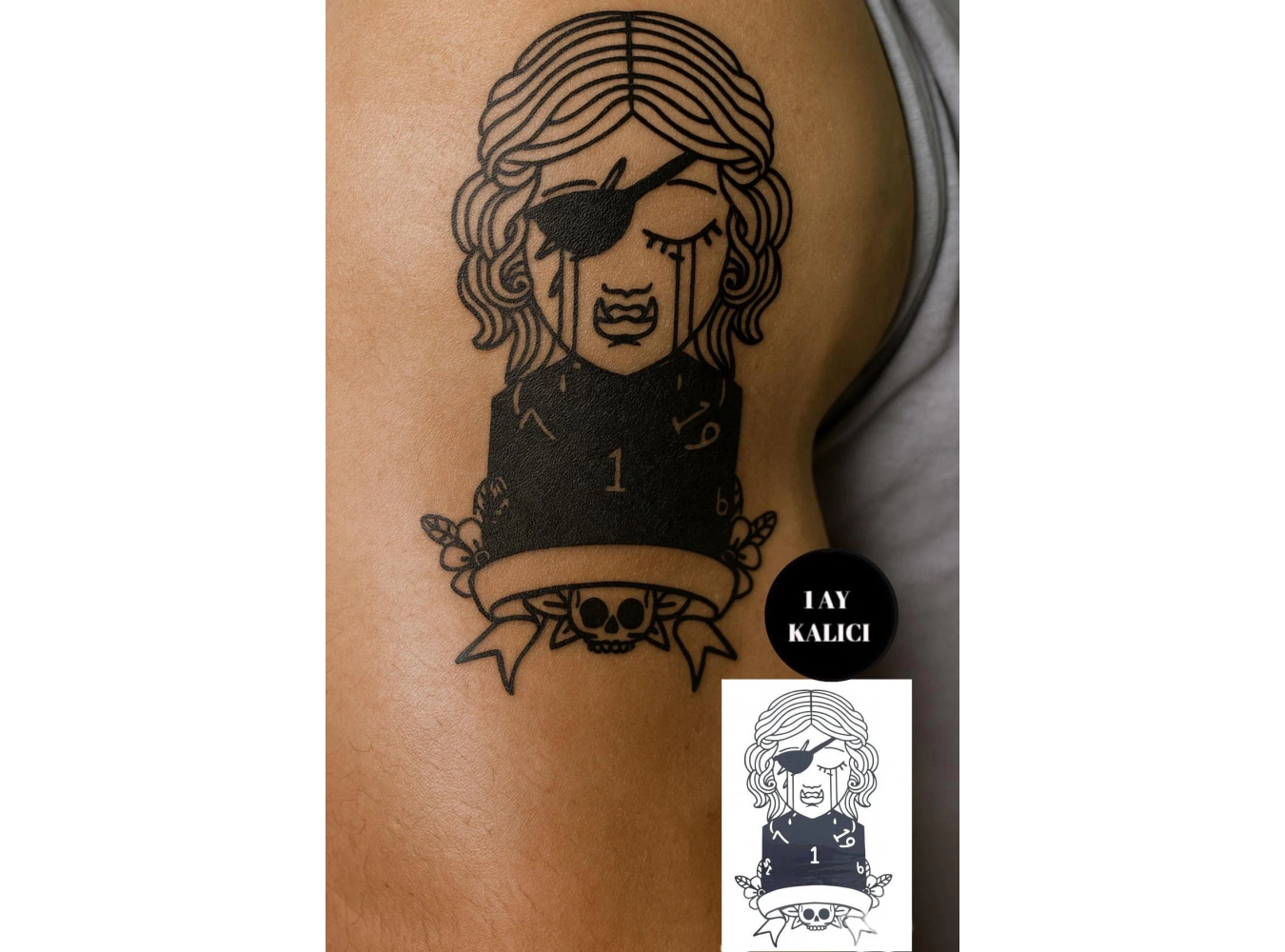 Korsan Kız Figürlü 12 Saat Sonra Kararan Geçici Mini Dövme Tattoo