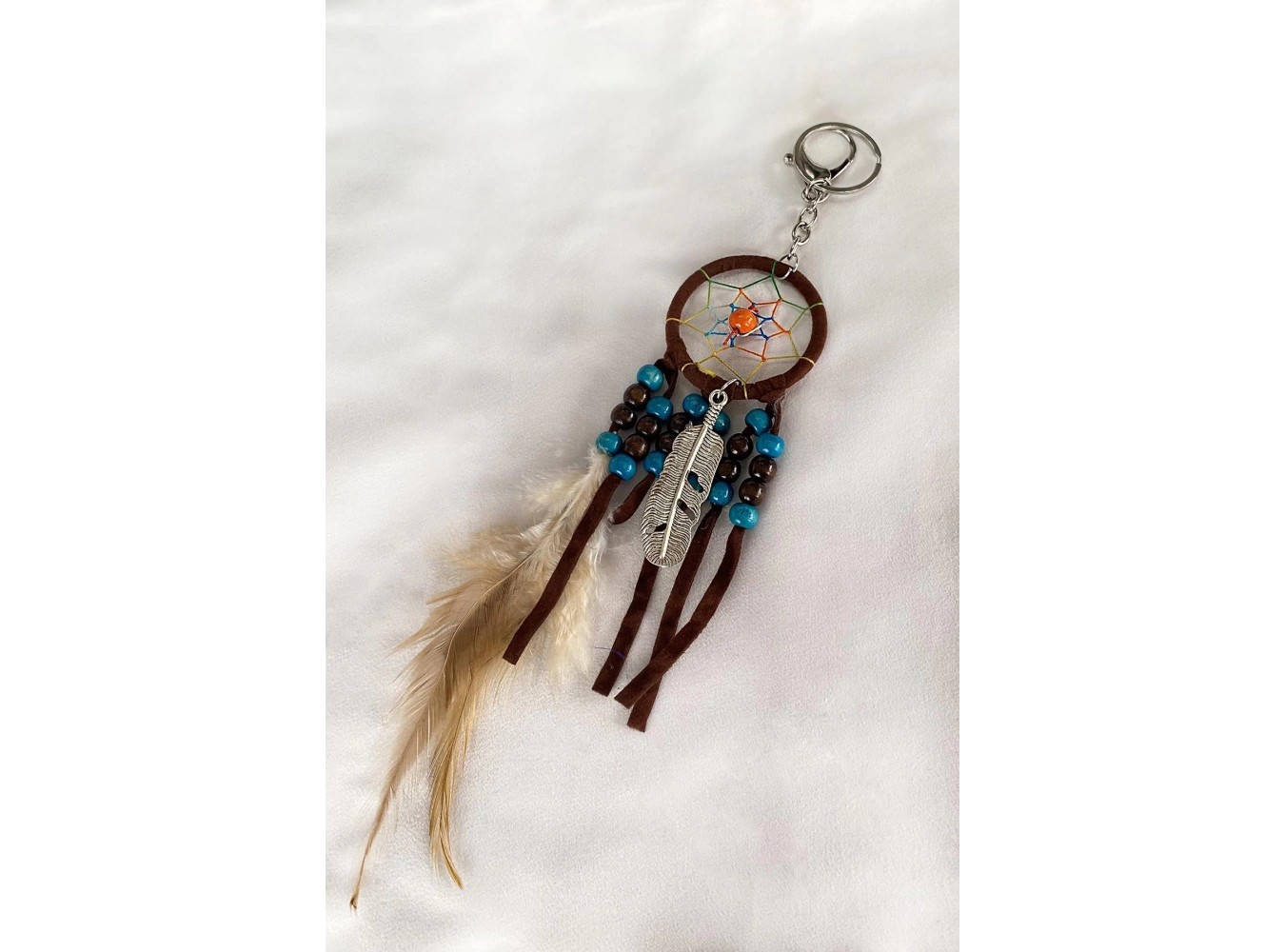 Koyu Kahverengi Renk Boncuklu Rüya Kapanı Detaylı Anahtarlık