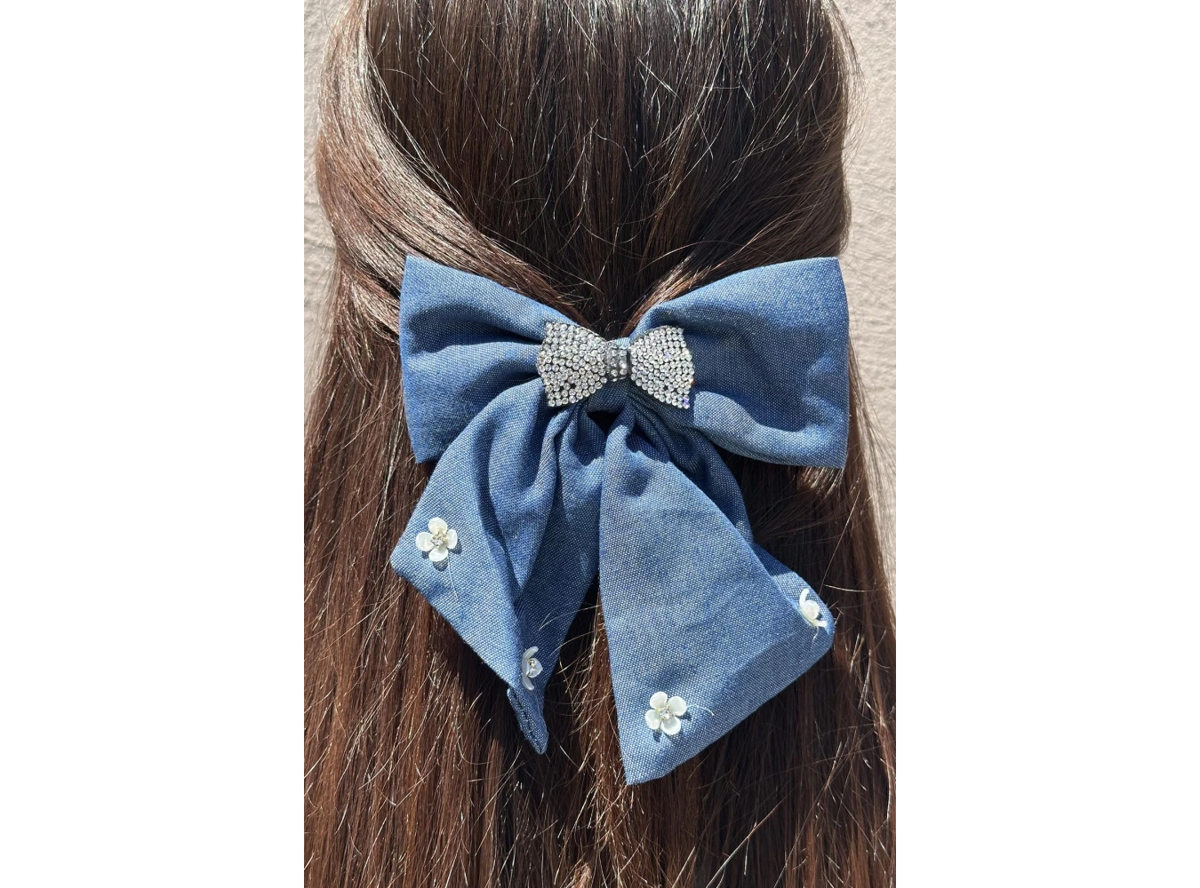 Koyu Mavi Renk Karışık Figürlü Taş Detaylı Otomat Toka