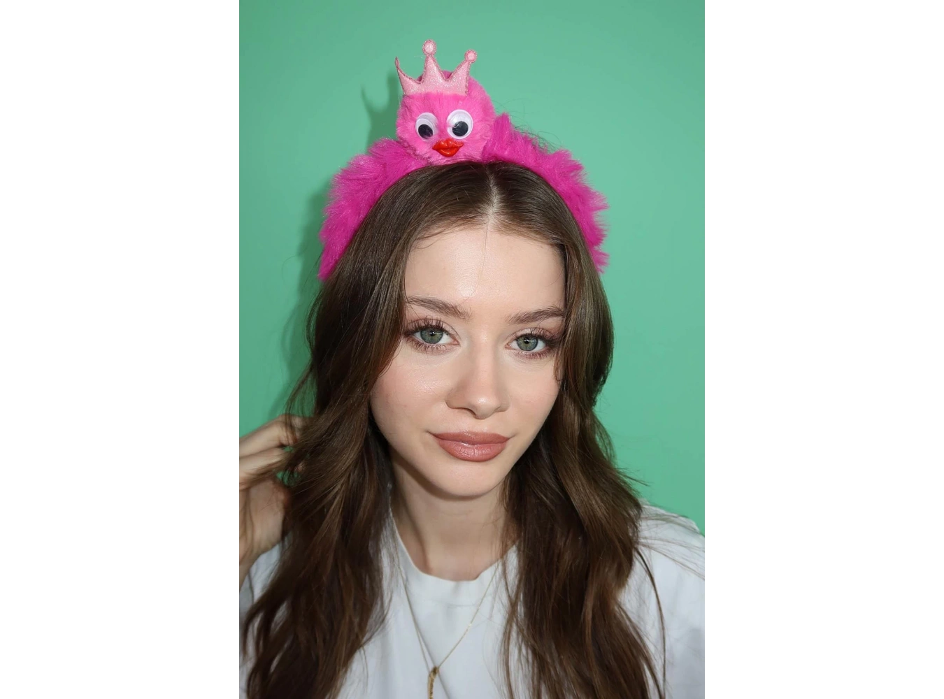 Koyu Pembe Renk Canavar Figürlü Çocuk Taç