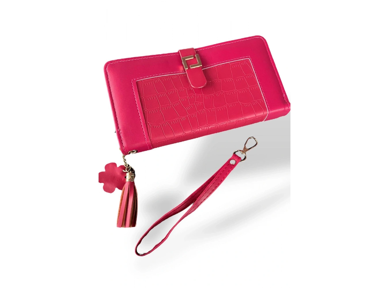 Koyu Pembe Renk Deri Kadın Cüzdan