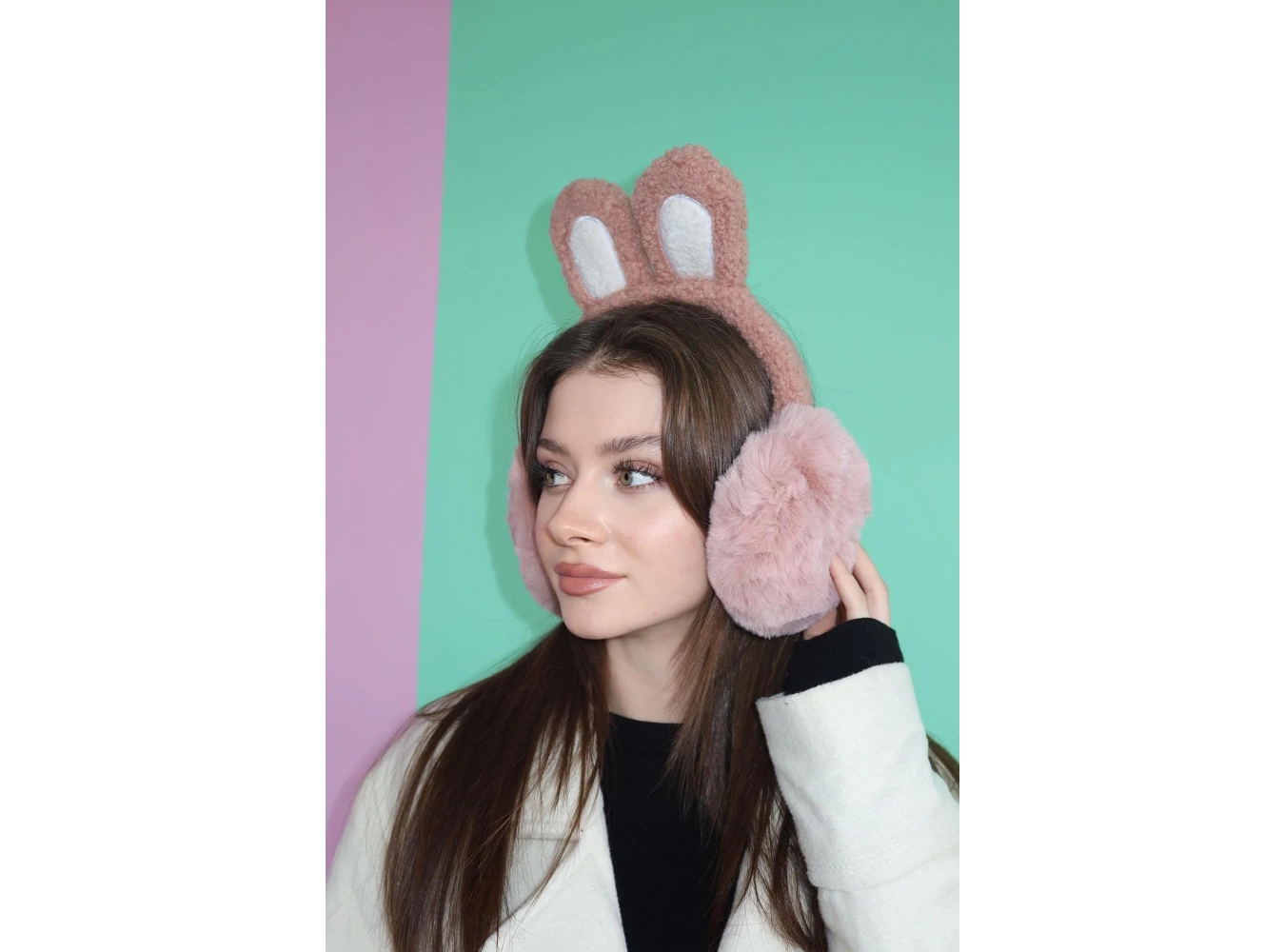 Koyu Pembe Renk Peluş Kulaklık