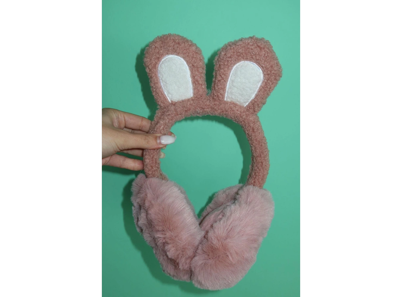 Koyu Pembe Renk Peluş Kulaklık