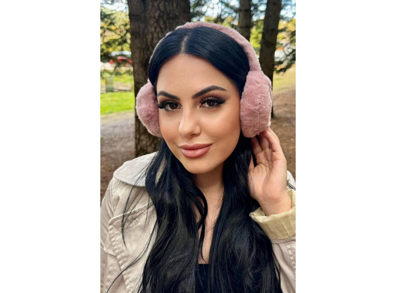 Koyu Pembe Renk Tavşan Figürlü Peluş Kulaklık