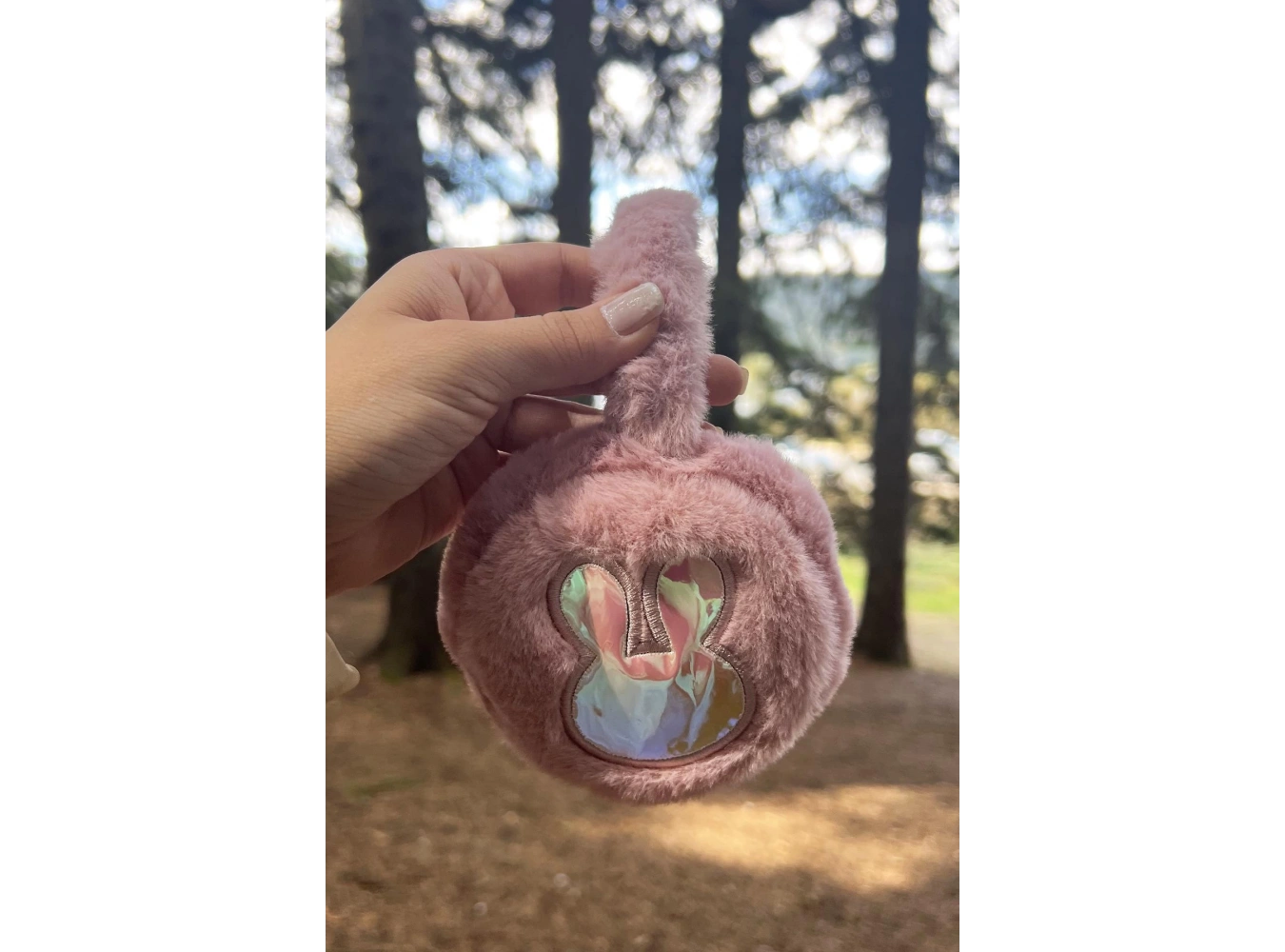 Koyu Pembe Renk Tavşan Figürlü Peluş Kulaklık