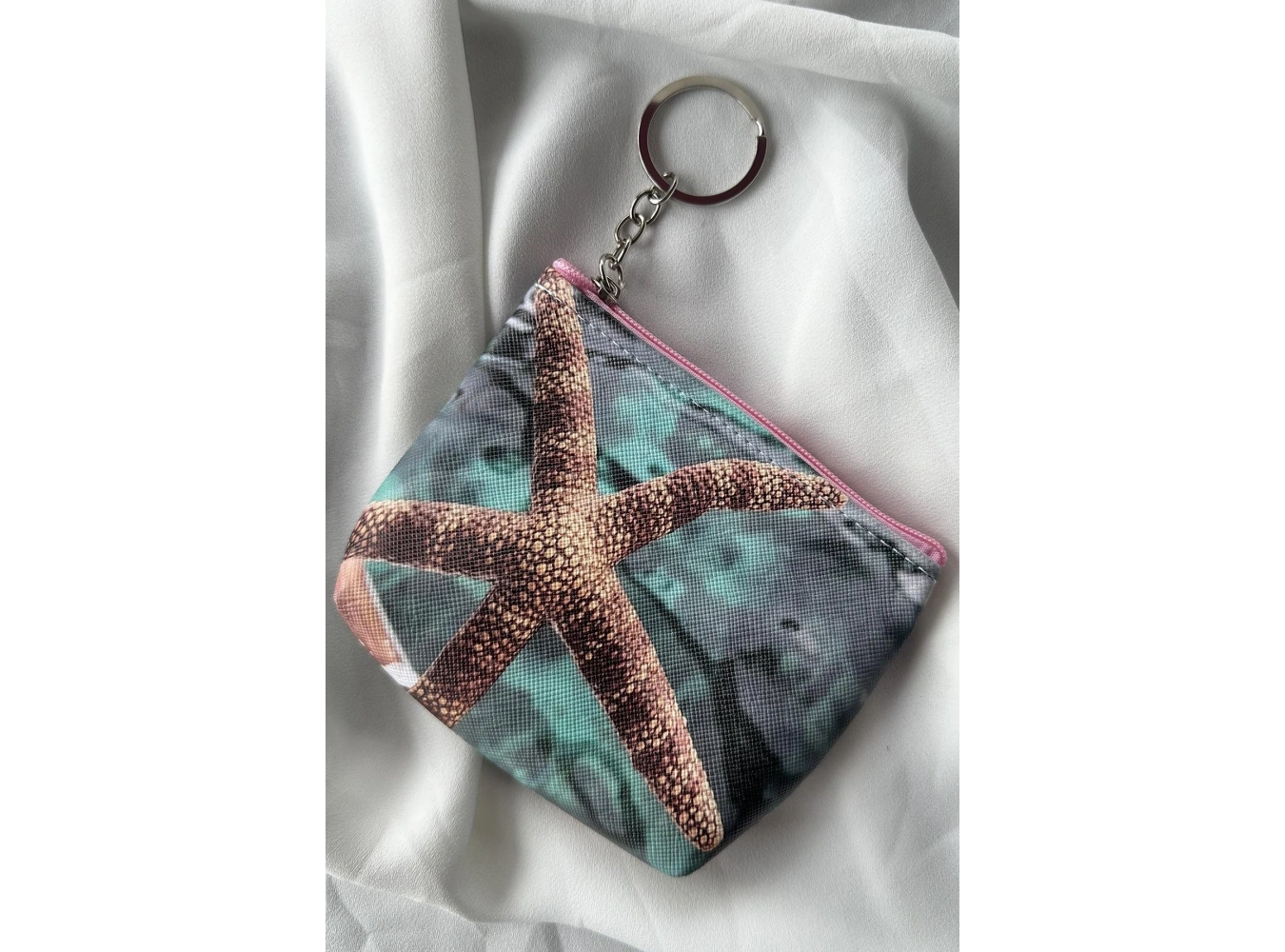 Koyu Yeşil Renk Deniz Yıldızı Figürlü Anahtarlık /Cüzdan