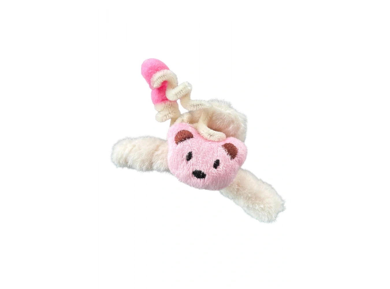 Krem Renk Ayıcık Figürlü Peluş Mandal Toka