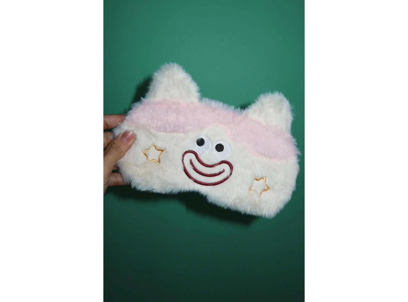 Krem Renk Canavar Figürlü Uyku Bandı