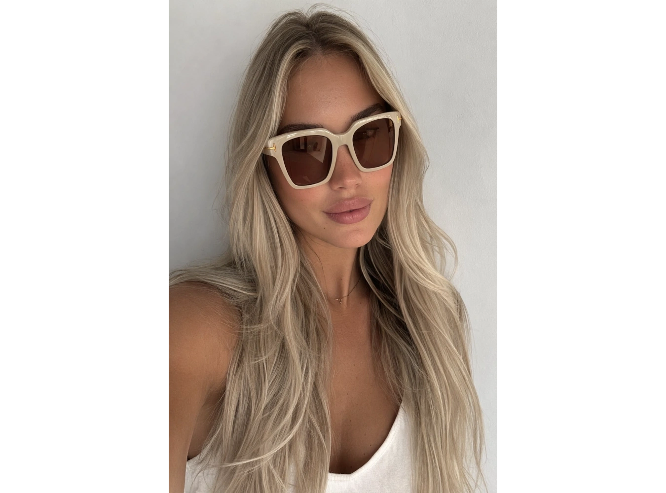 Krem Renk Kadın Güneş Gözlük