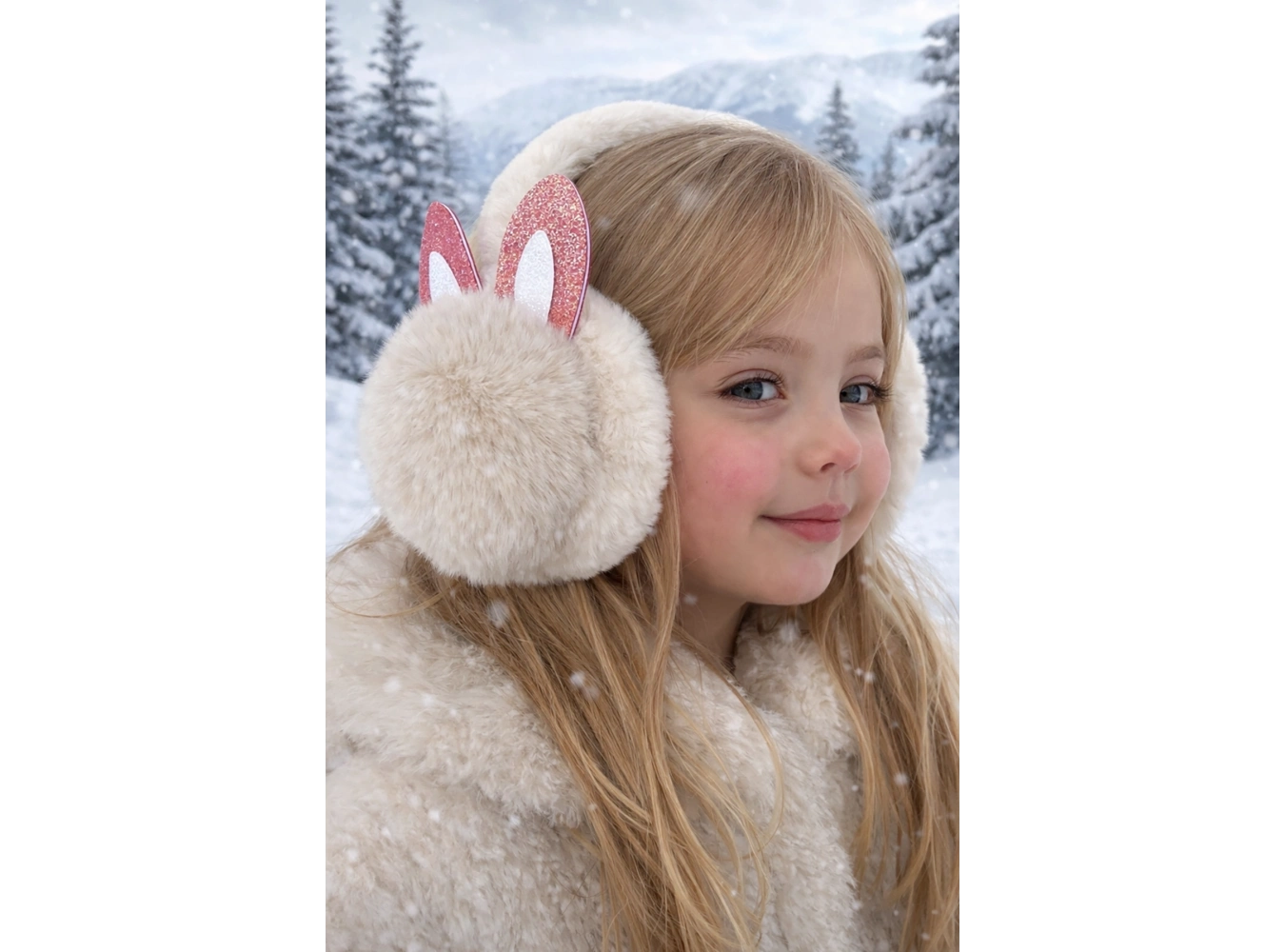 Krem Renk Kulak Figürlü Peluş Kulaklık