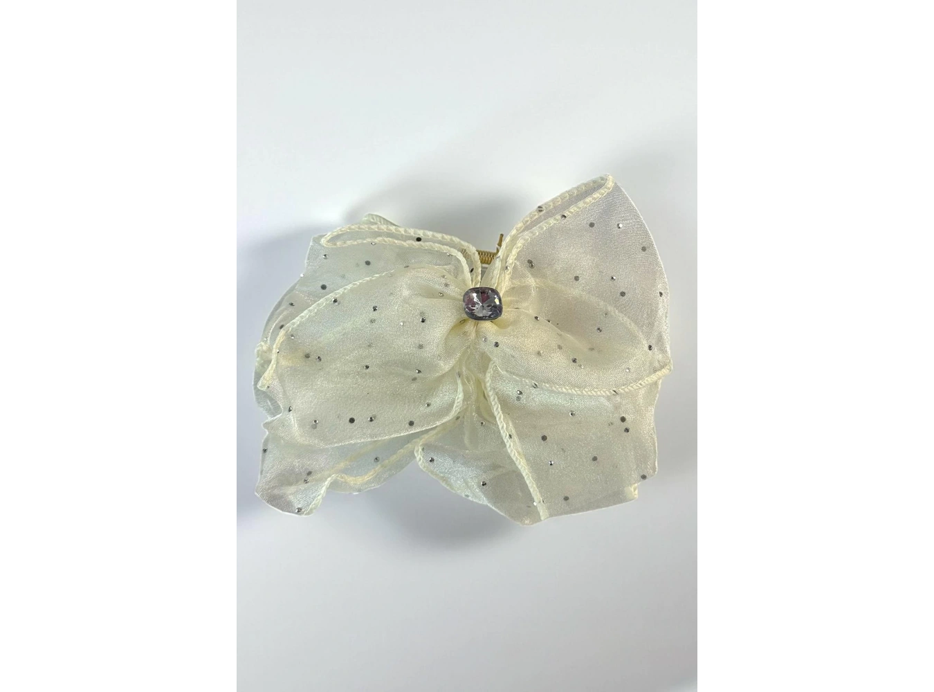 Krem Renk Kurdele Figürlü Mandal Toka