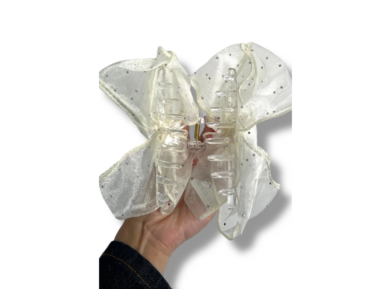 Krem Renk Kurdele Figürlü Mandal Toka