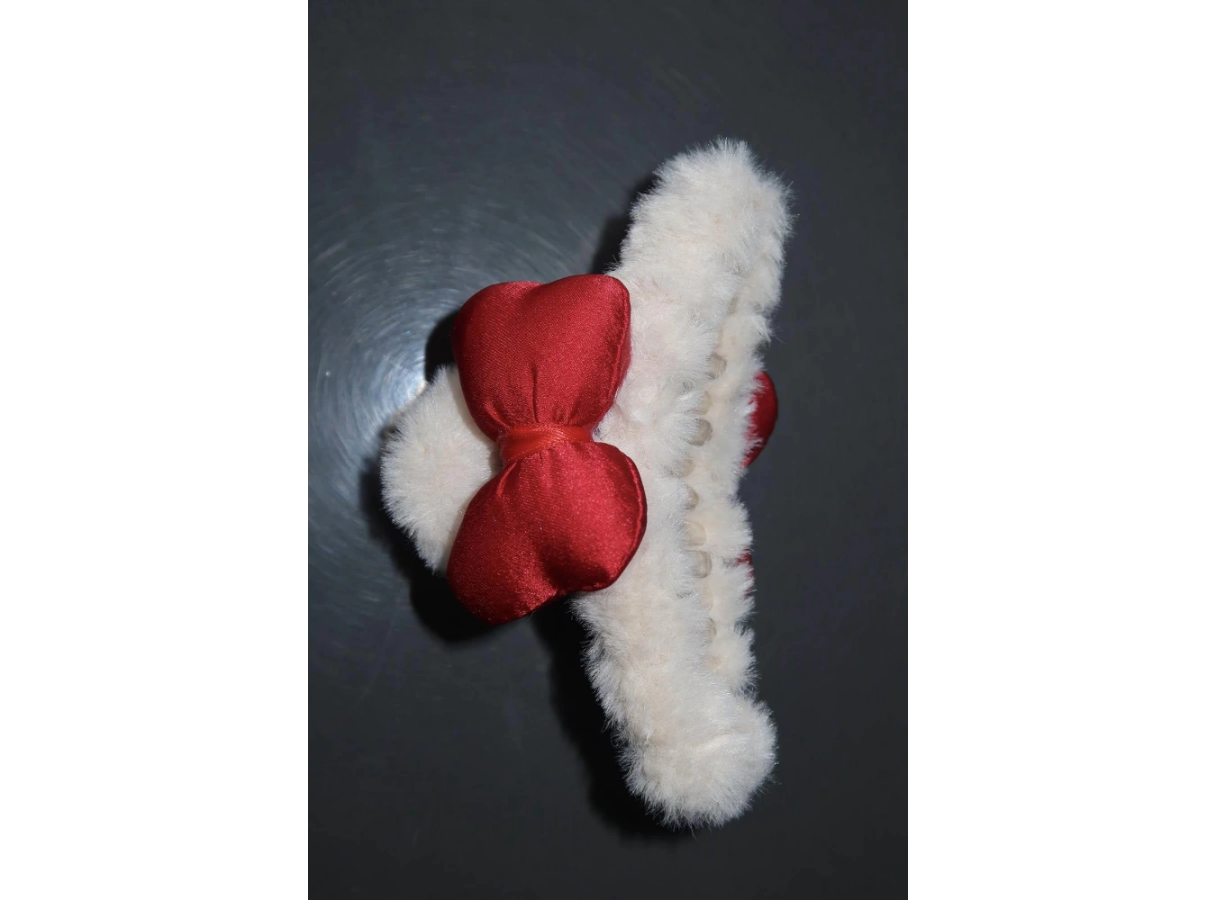 Krem Renk Kurdele Figürlü Peluş Mandal Toka