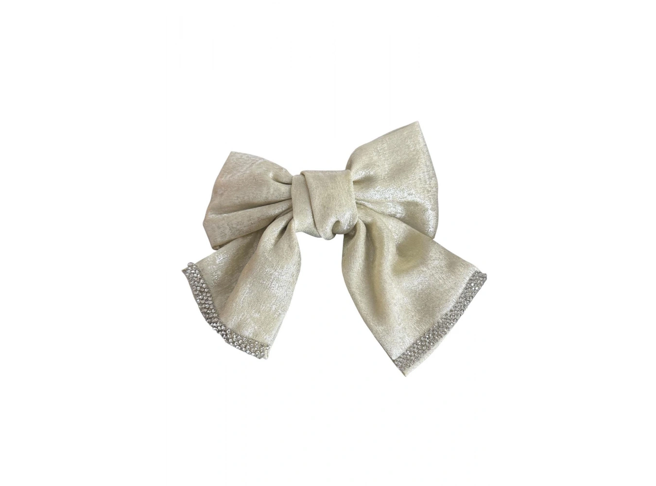 Krem Renk Kurdele Figürlü Taş Detaylı Otomat Toka