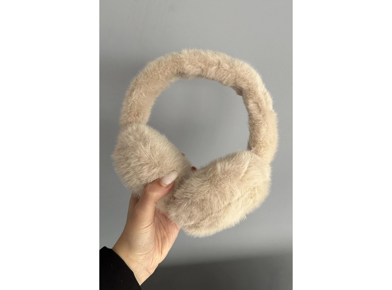 Krem Renk Peluş Kulaklık