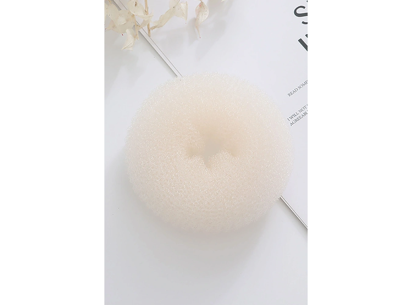 Krem Renk Sünger Topuz Tokası