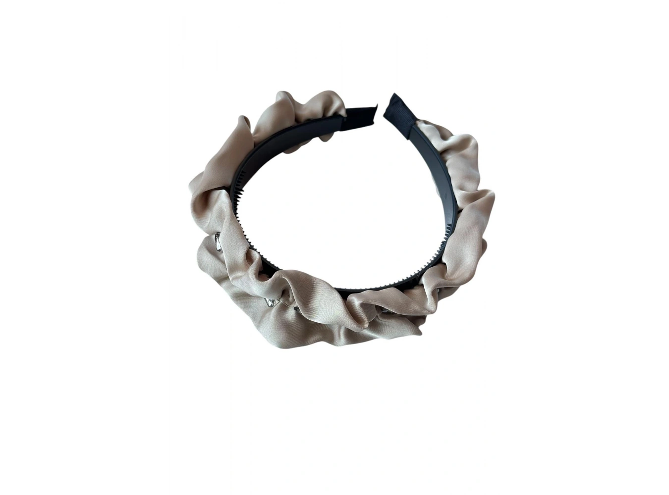 Krem Renk Taş Detaylı Taç