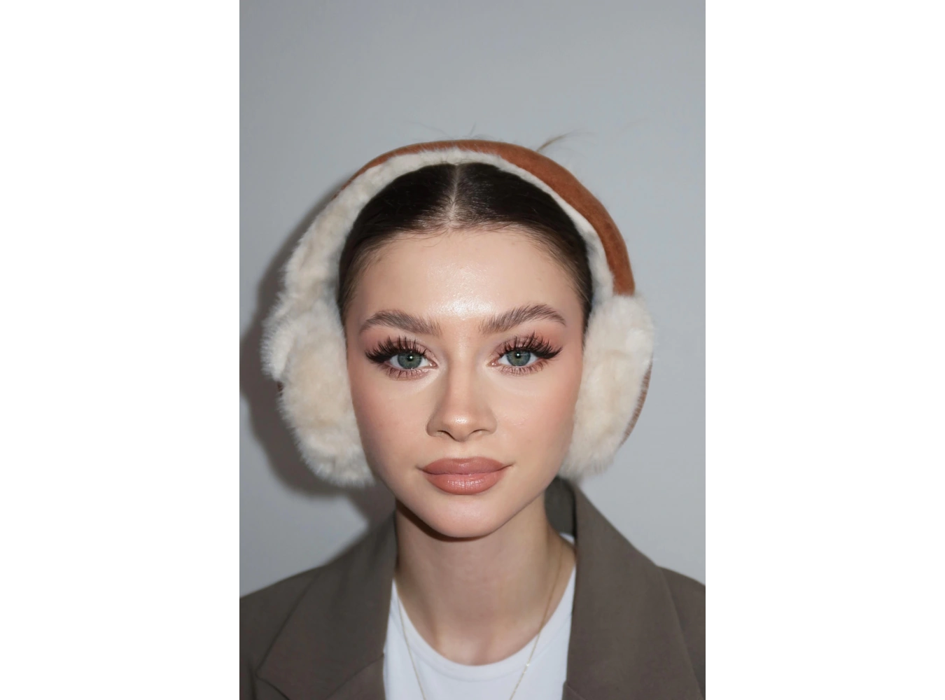 Krem Ve Kahve Renk Peluş Kulaklık