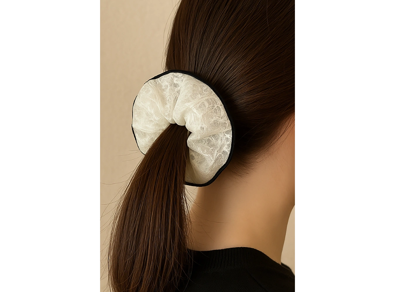 Krem Ve Siyah Renk Simit Toka