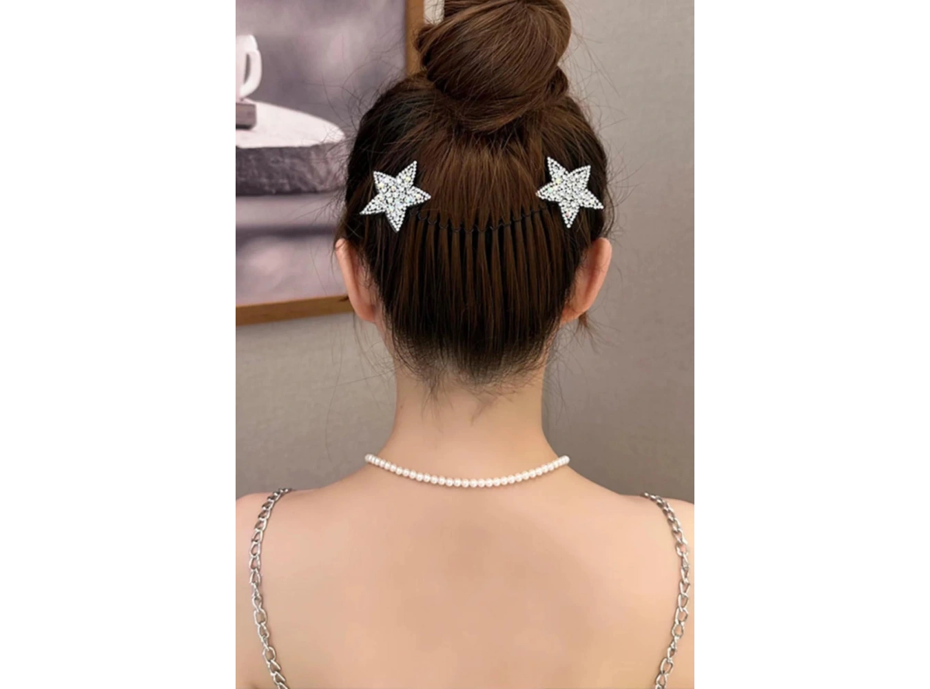 Kristal Taşlı Yıldız Figürlü Hayalet Toka Metal Yaylı Toka