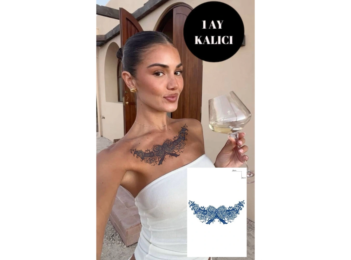 Kurdele Figürlü 12 Saat Sonra Kararan Geçici Dövme Tattoo