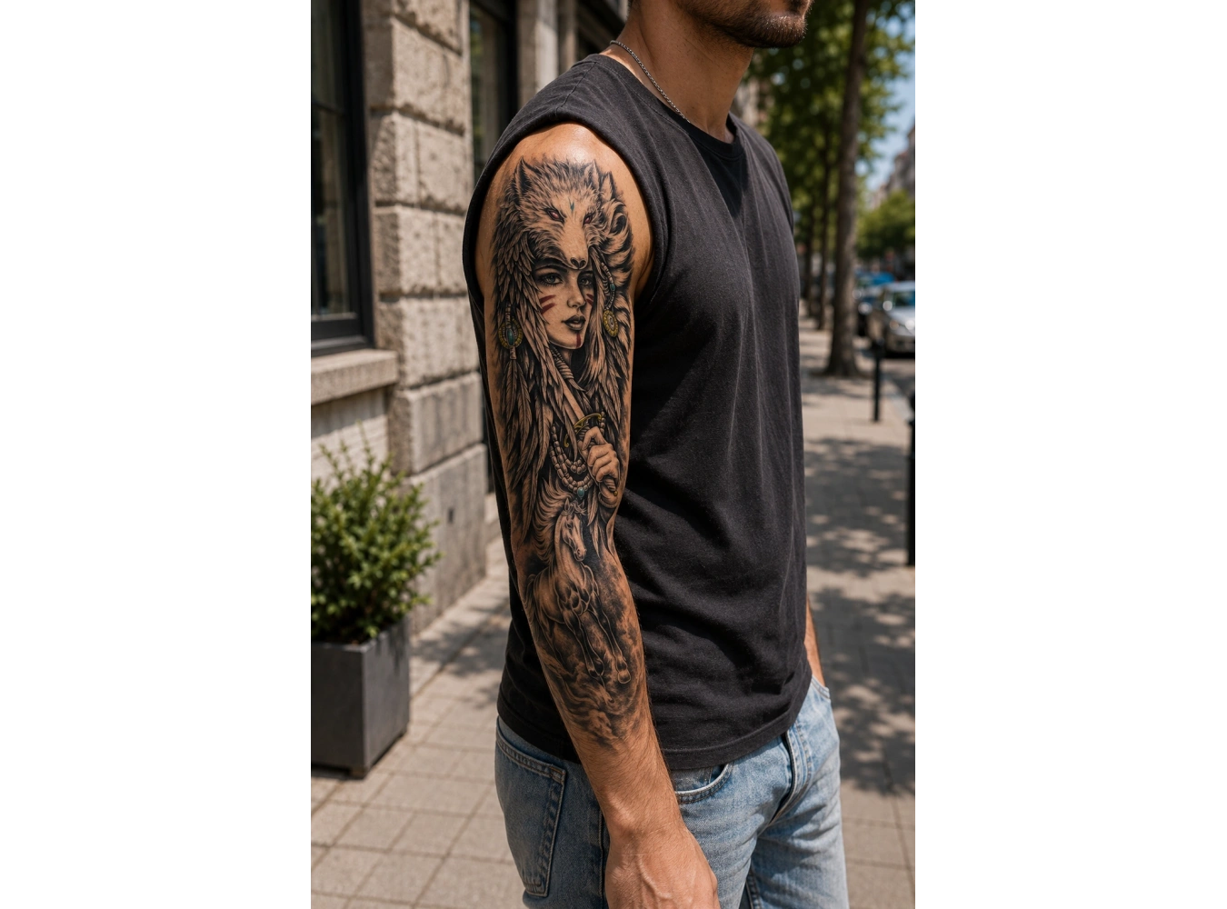 Kurt Başlıklı Kız Kol Geçici Dövme Tattoo