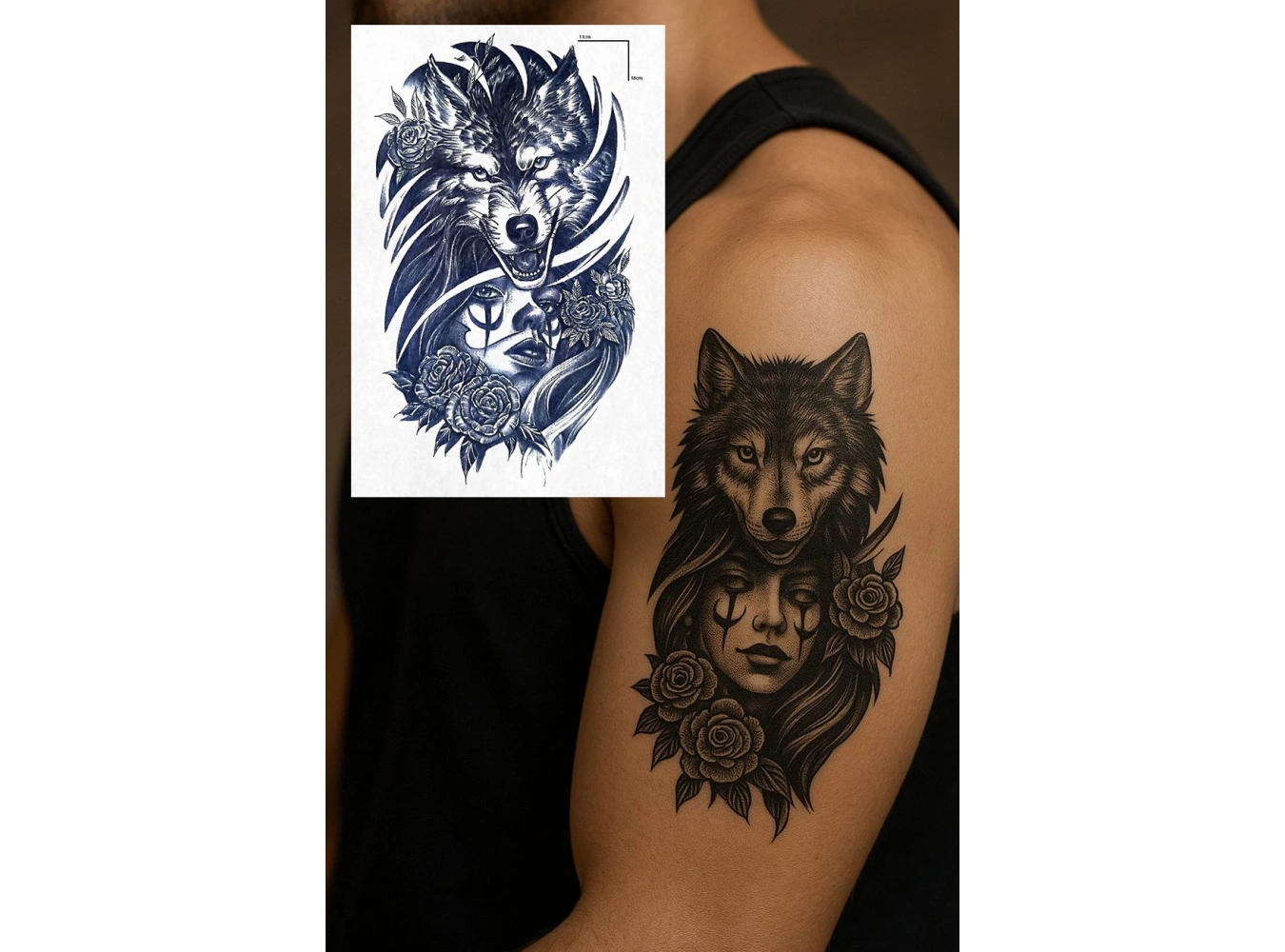 Kurt Figürlü 12 Saat Sonra Kararan Geçici Dövme Tattoo