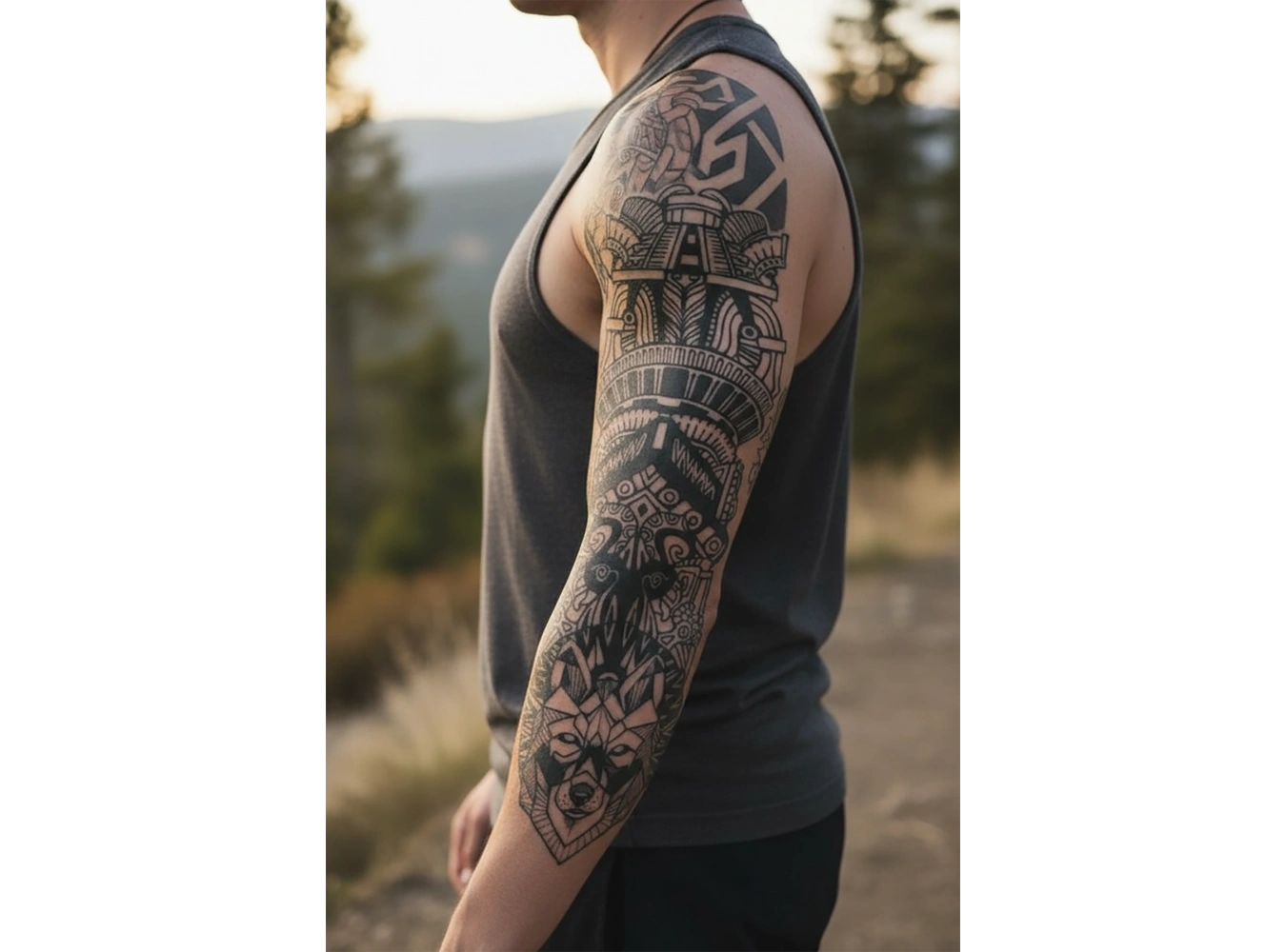 Kurt Figürlü 12 Saat Sonra Kararan Geçici Kol Dövme Tattoo