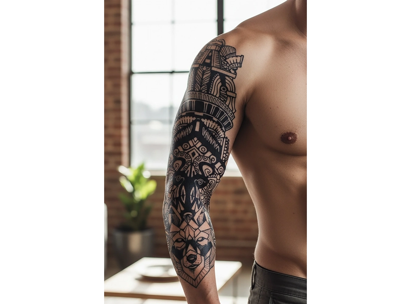 Kurt Figürlü 12 Saat Sonra Kararan Geçici Kol Dövme Tattoo