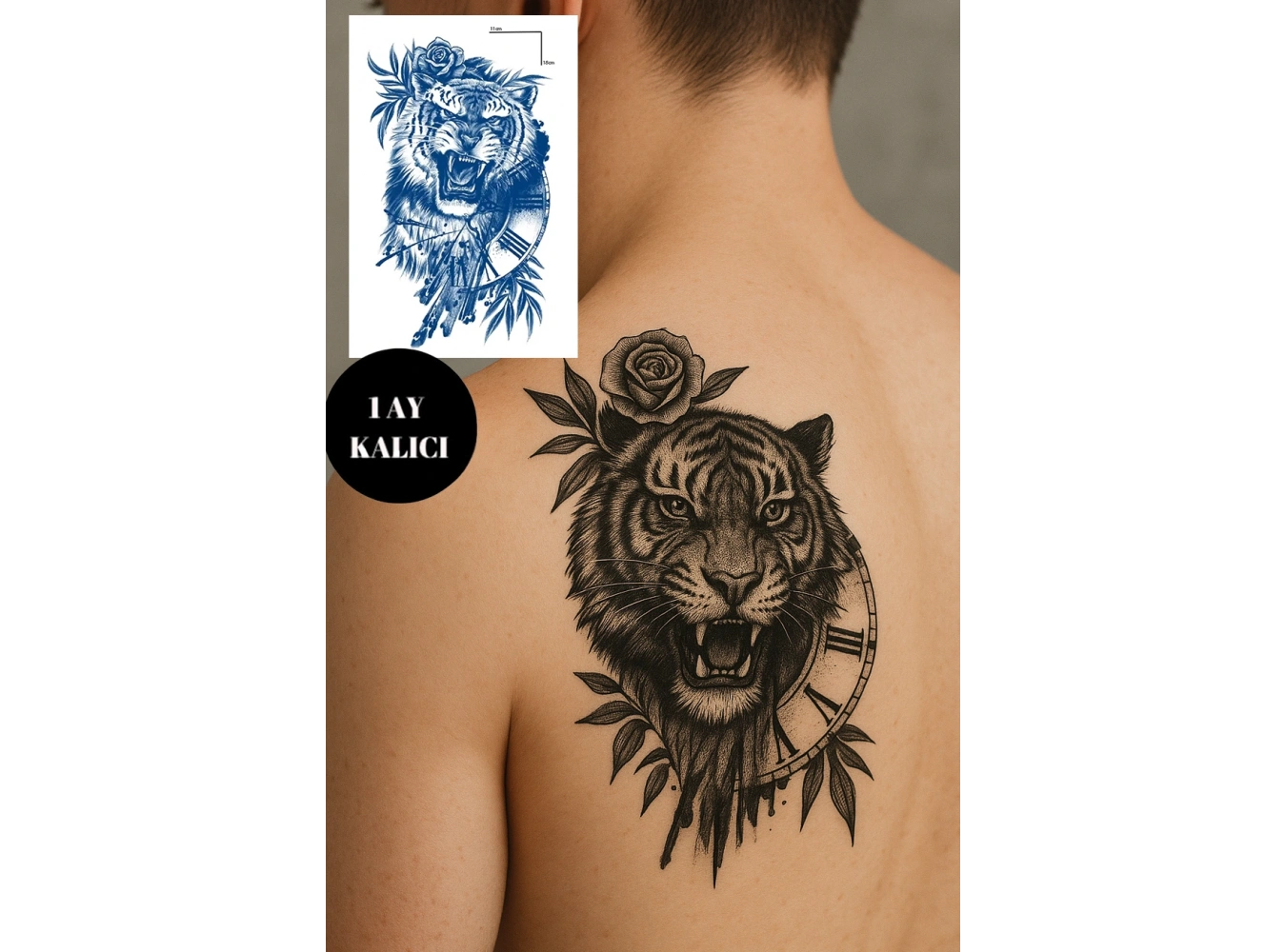 Kurt Figürlü 12 Saat Sonra Kararan Geçici Orta Dövme Tattoo