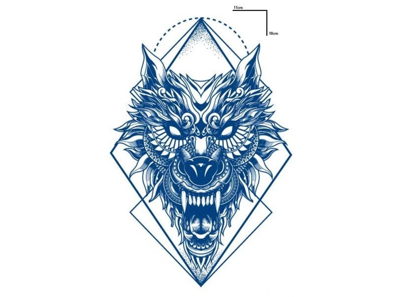 Kurt Figürlü 12 Saat Sonra Kararan Geçici Orta Dövme Tattoo