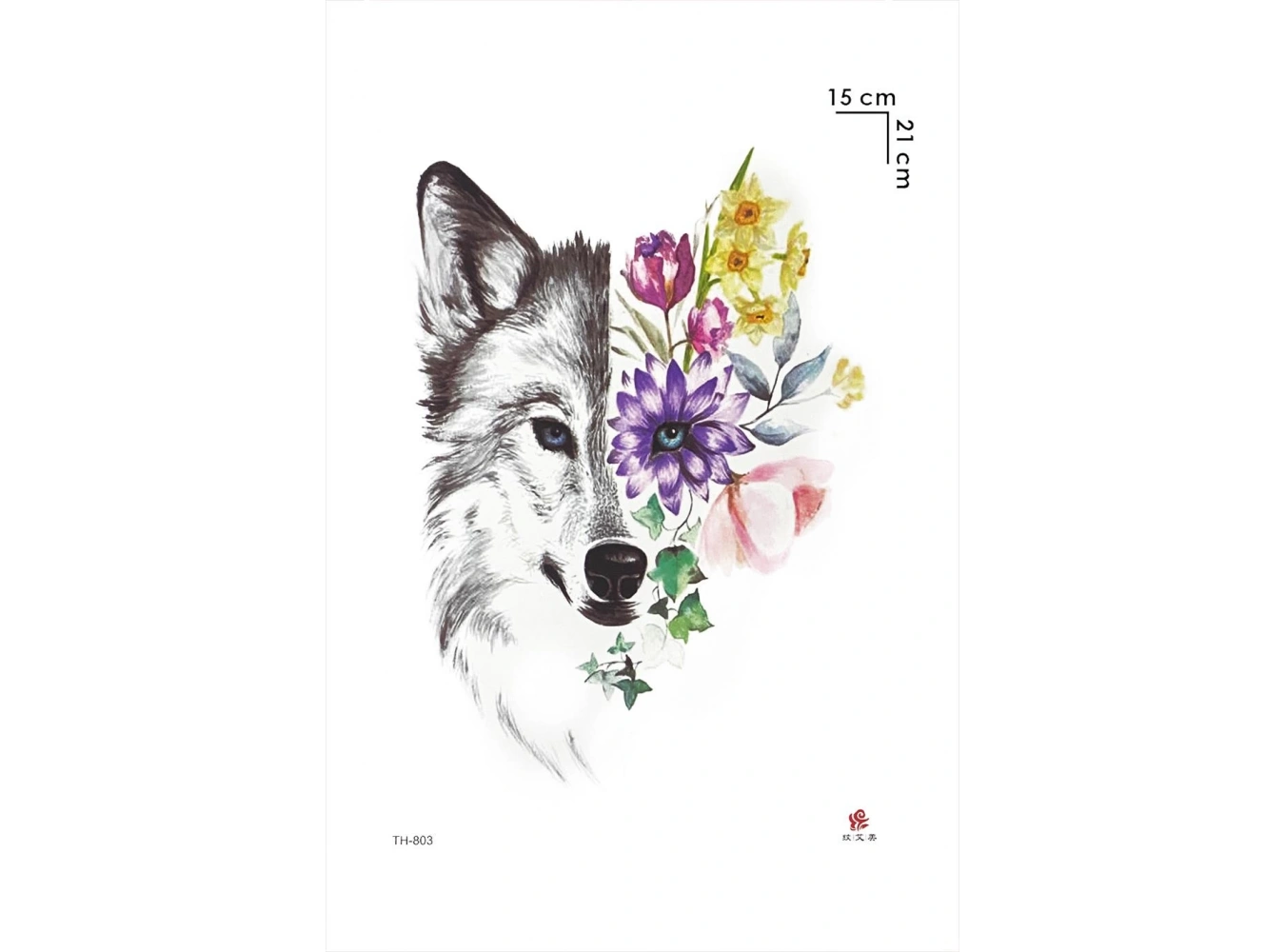 Kurt ve Çiçek Geçici Dövme Tattoo