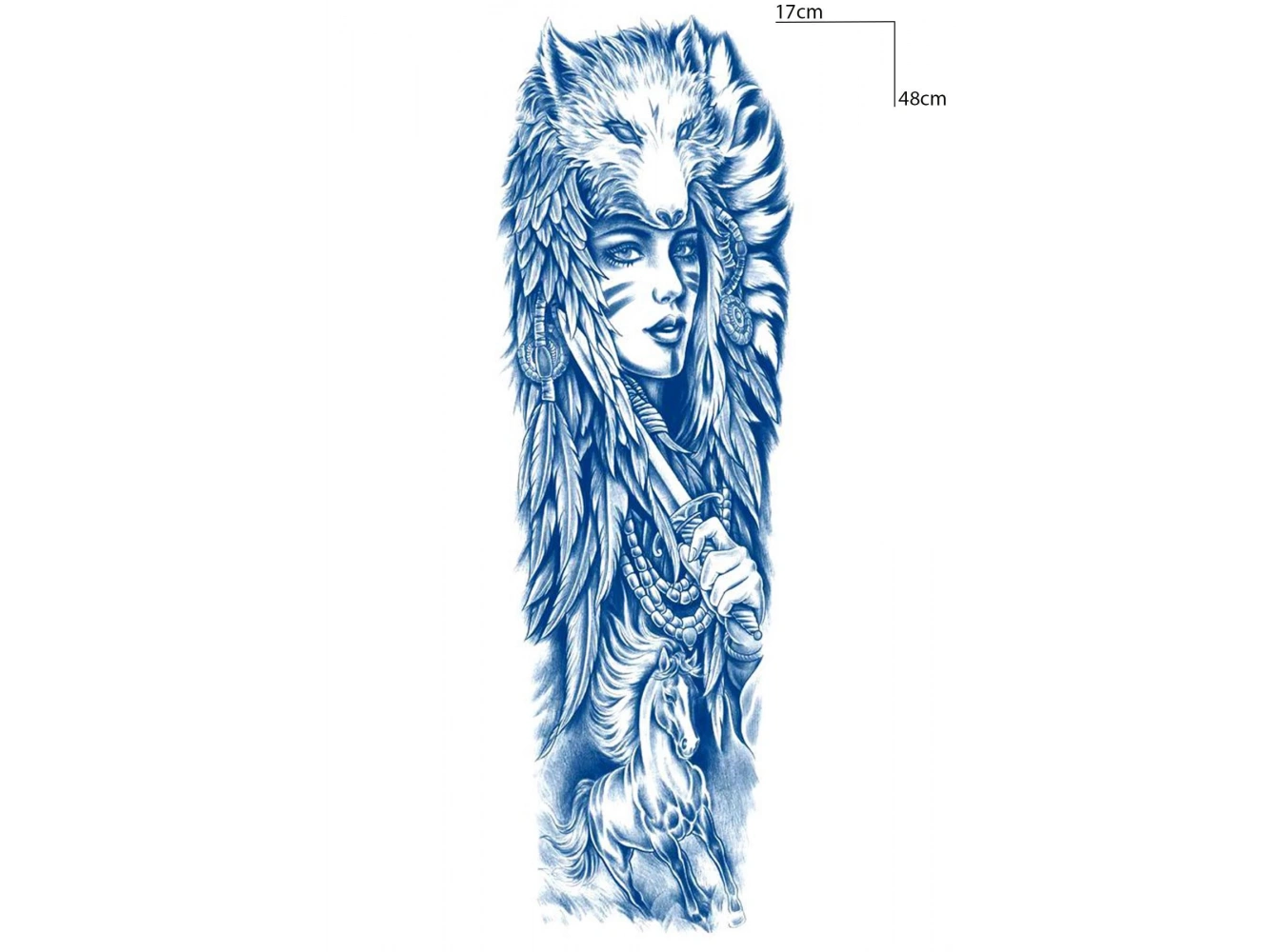 Kurt Ve Kız Figürlü 12 Saat Sonra Kararan Geçici Kol Dövme Tattoo